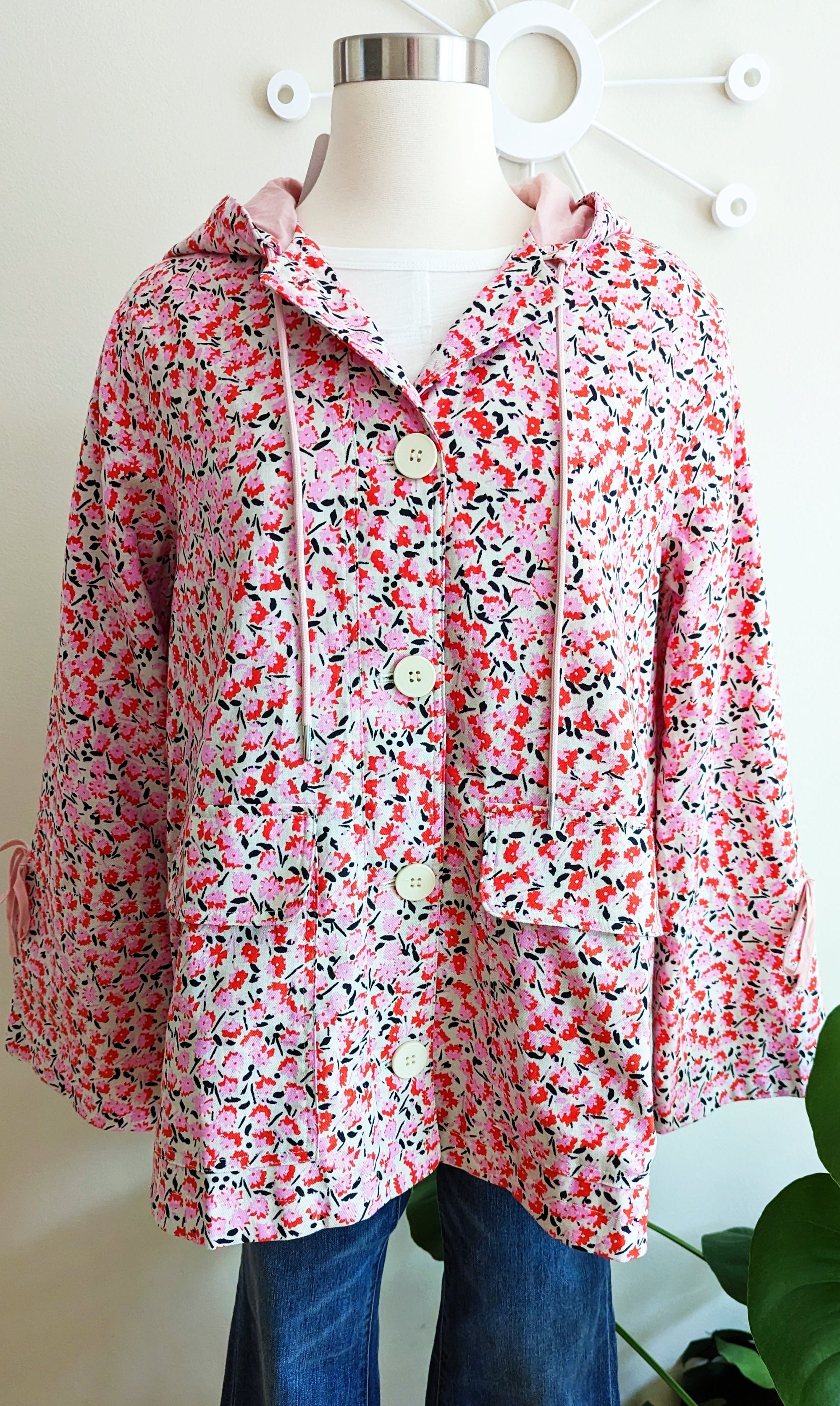 Floral Pink Twill Jacket