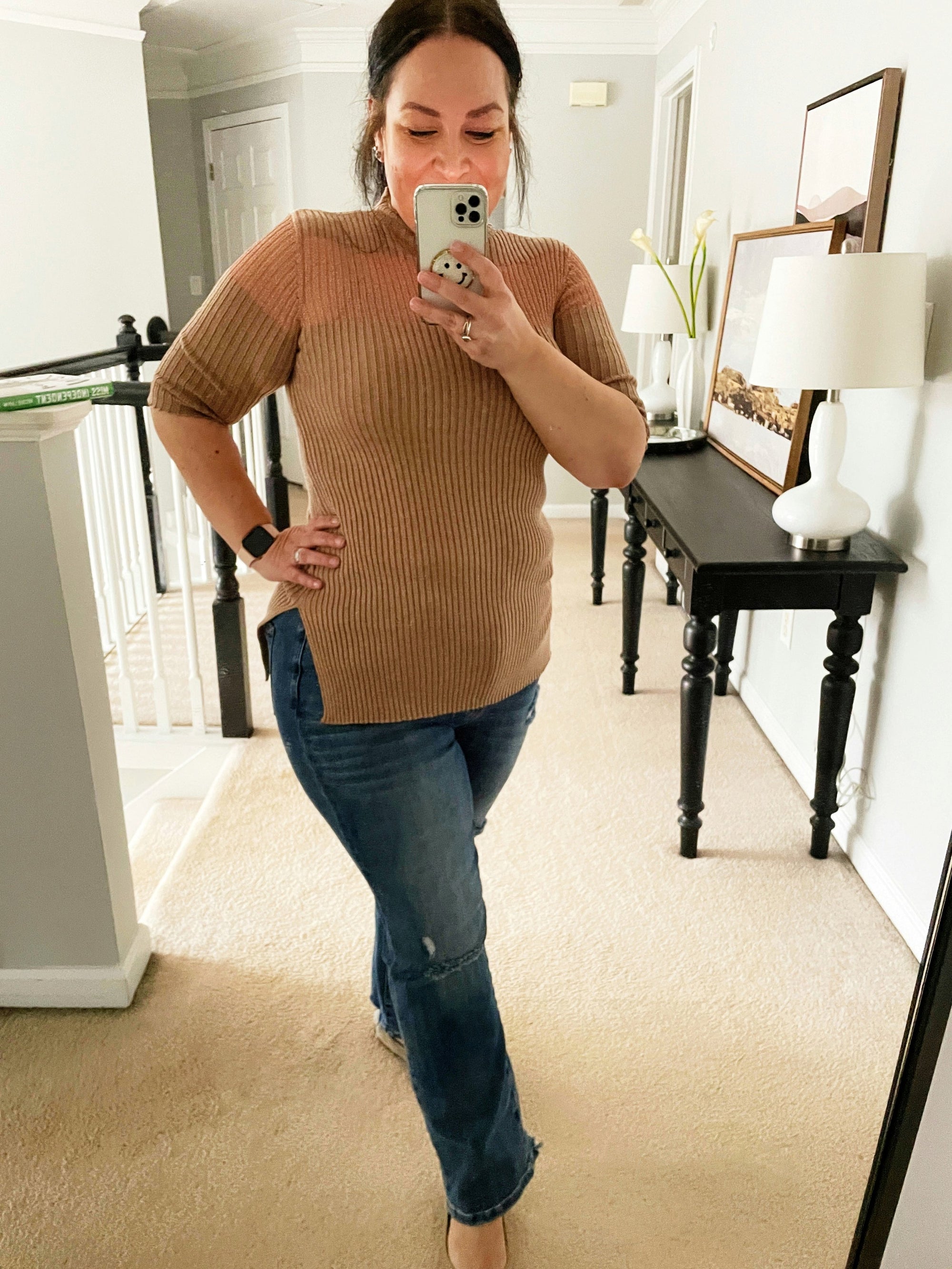 Ribbed Rose Gold Sweater