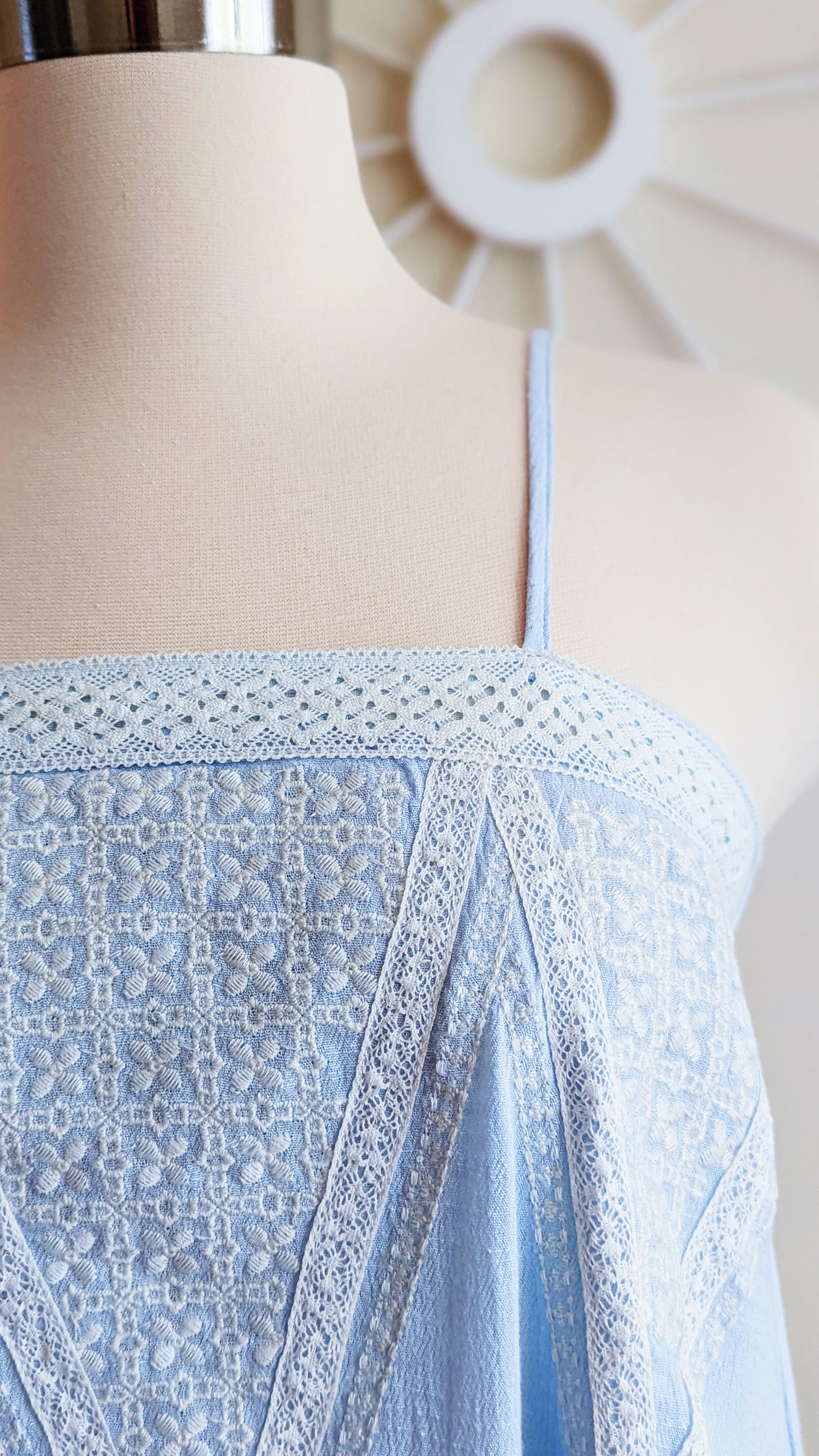 Embroidered Powder Blue Cami
